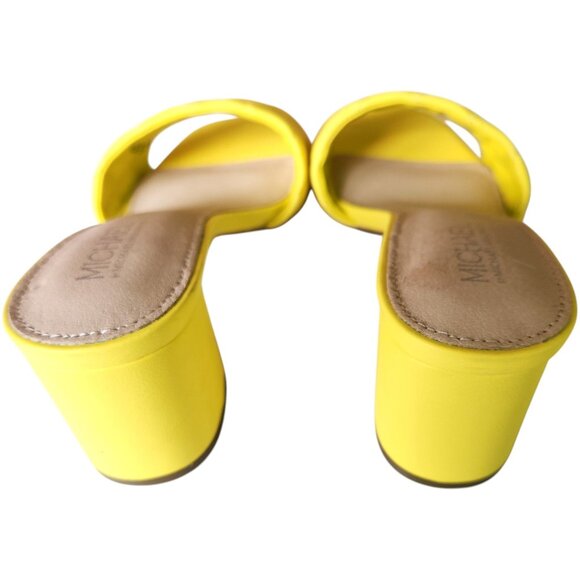 Michael Shannon RIYA Women's Yellow Quilted Slide Sandals Block Heel Size 7.5 - Picture 8 of 10